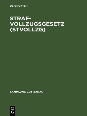 cover image of Strafvollzugsgesetz (StVollzG)